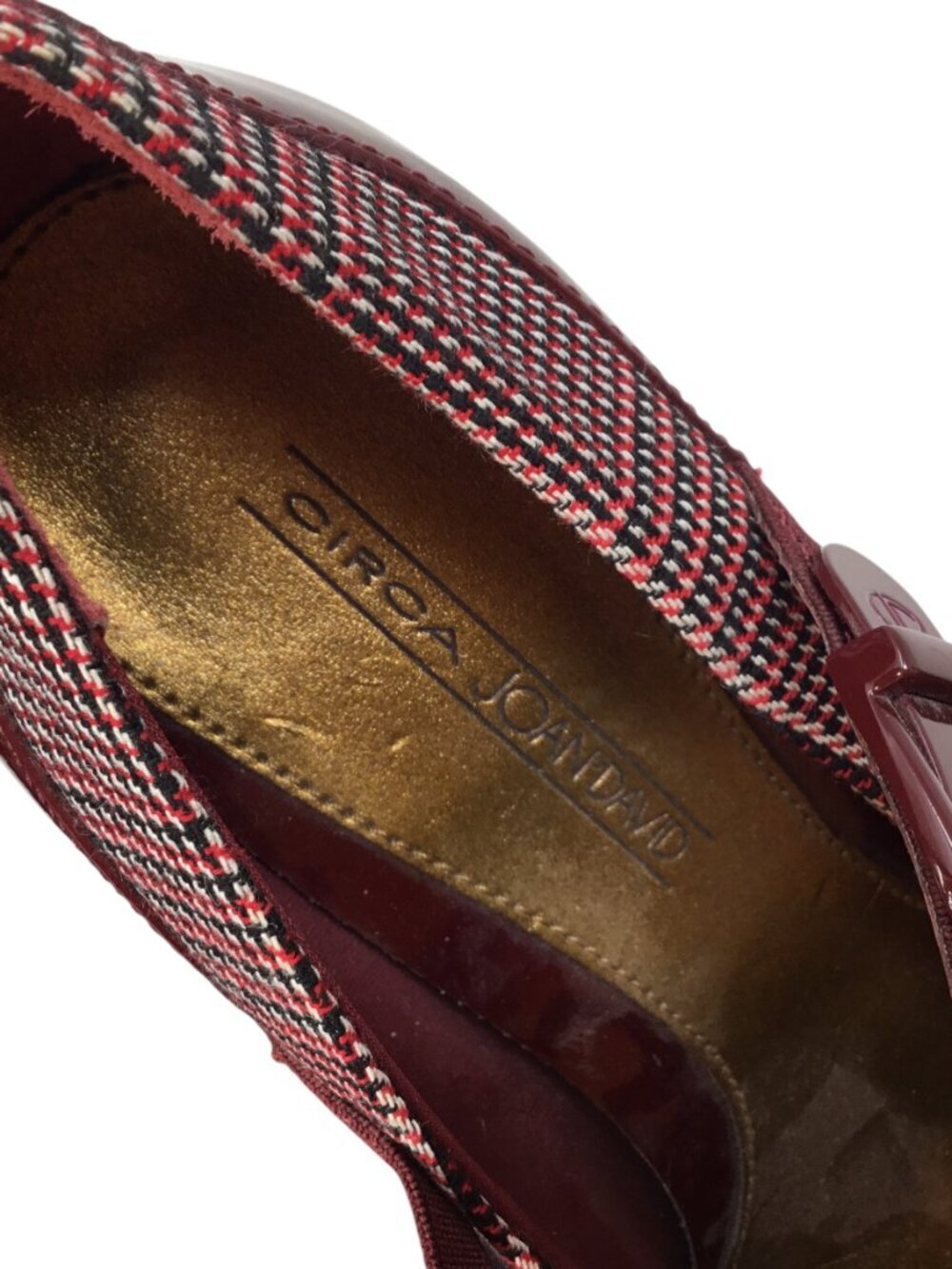 Circa Joan & David Enlighten Patent Leather Plaid Heels Mary Jane T Strap 7 M - Picture 8 of 11